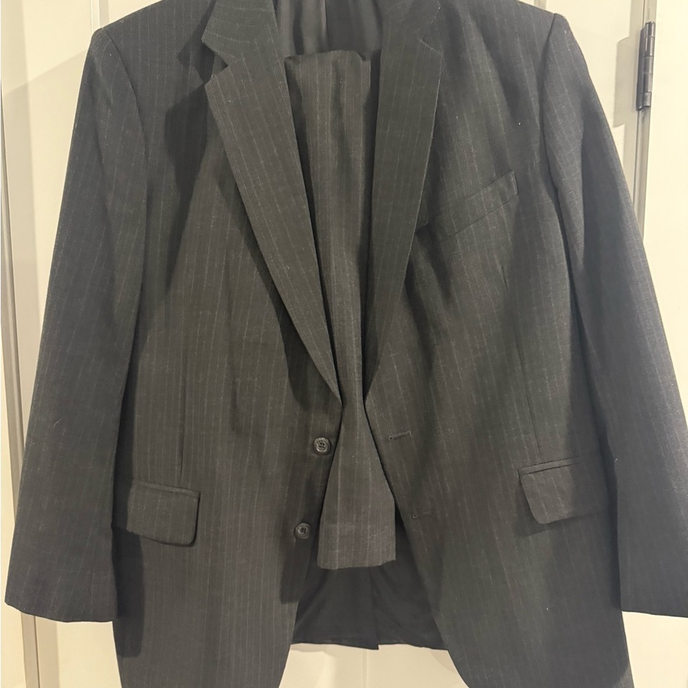 Classic Black Pinstripe Men's Suit